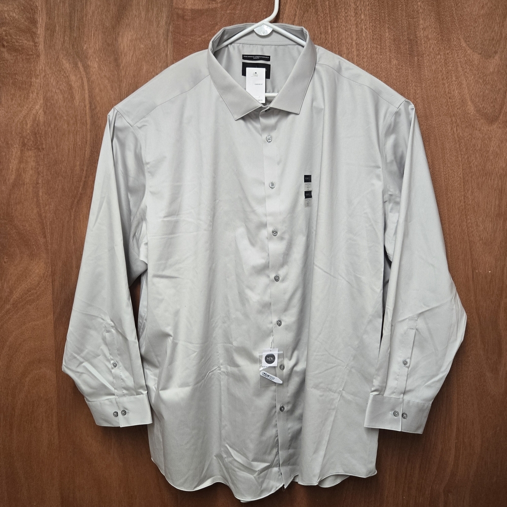NWT Kenneth Cole Men's  Slim Fit Button-Up Shirt - Size 22 36-37 5XL Tall